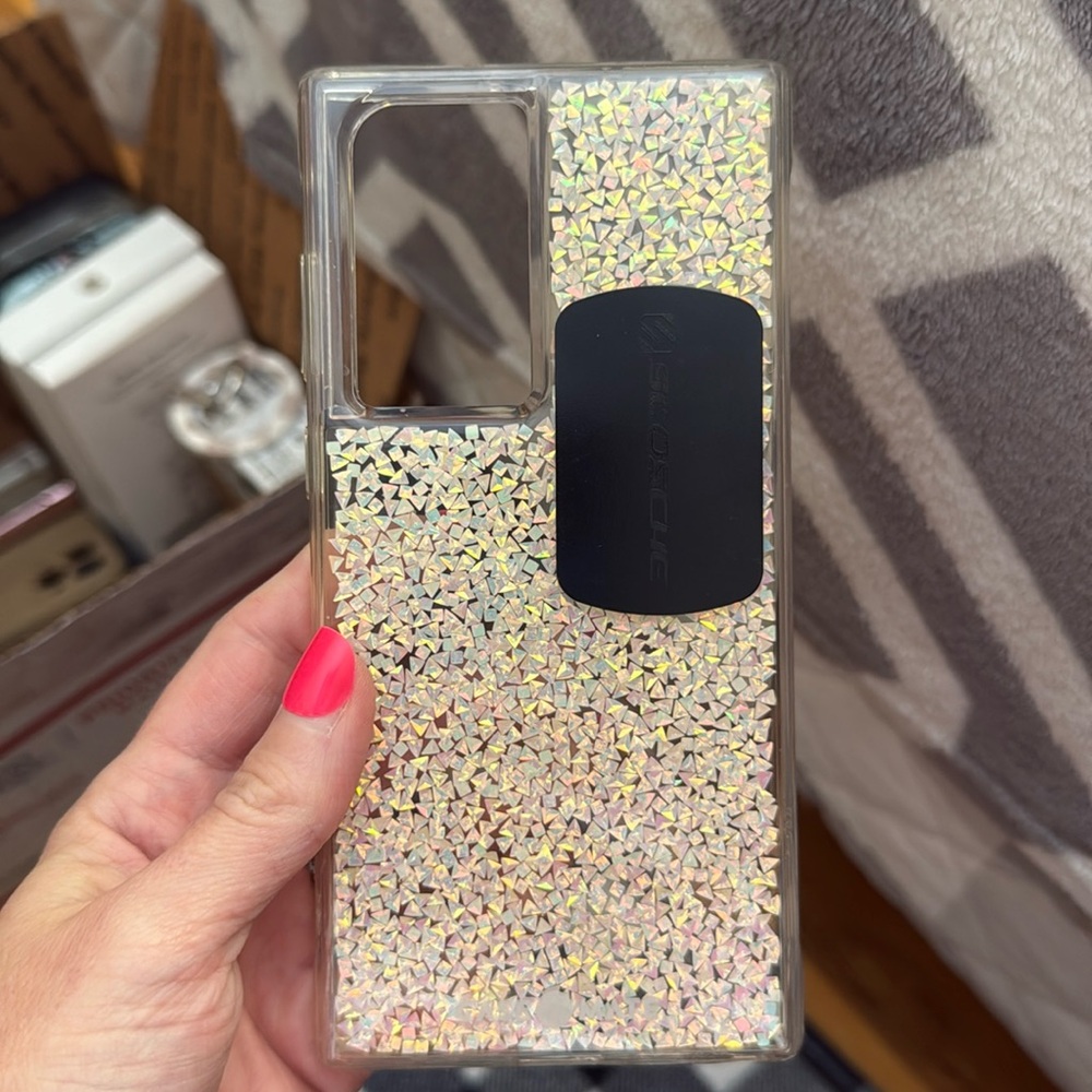 Casemate S22 Ultra Clear Glitter Phone Case EUC.